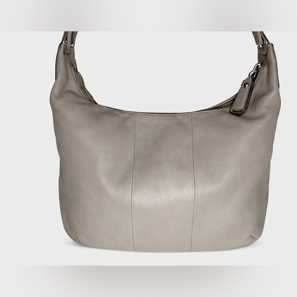 Coach Kristin SOFT Leather Hobo Champagne Taupe Grey Convertible Crossbody Bag - Picture 4 of 13